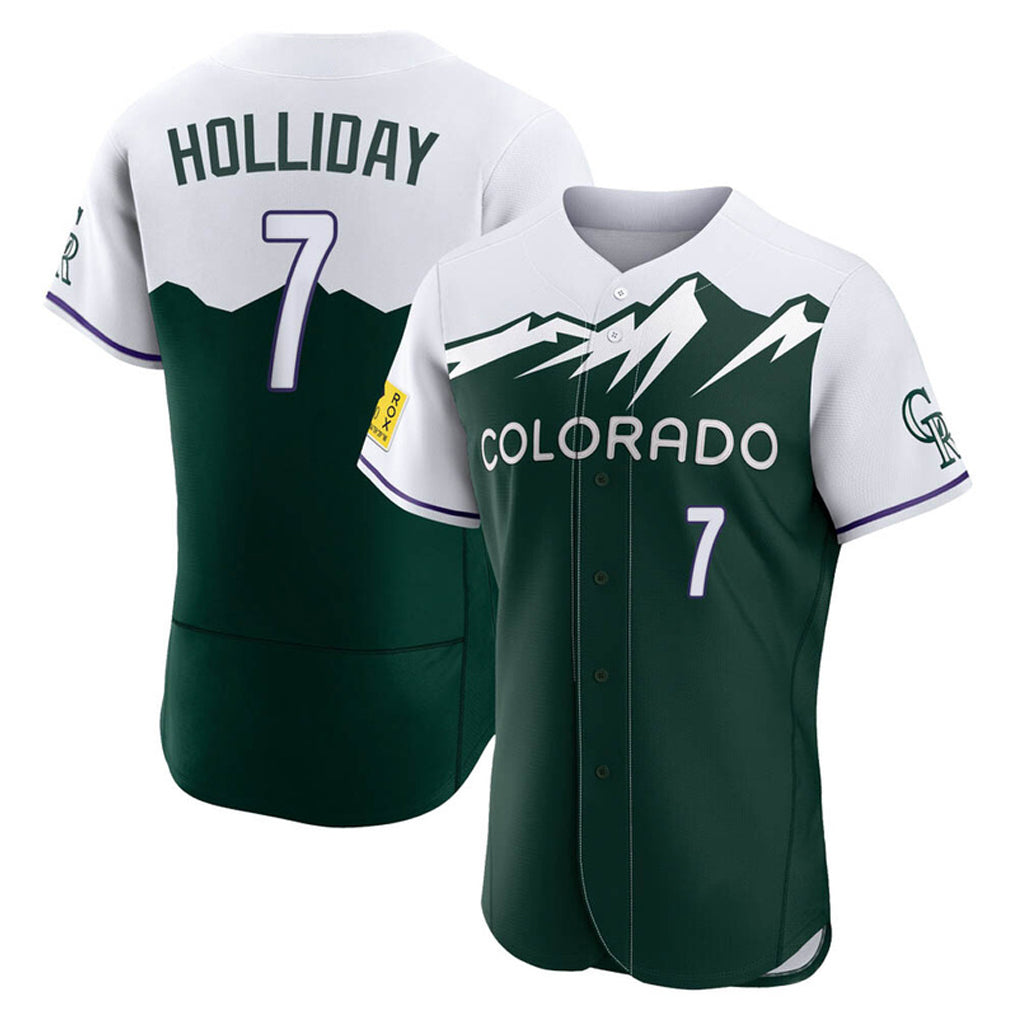 Friene  C.Rockies #7 Matt Holliday Player Green City Connect Limited Elite Home Stitched Jerseys