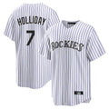 Friene C.Rockies #7 Matt Holliday Player White Game Home Stitched Jerseys
