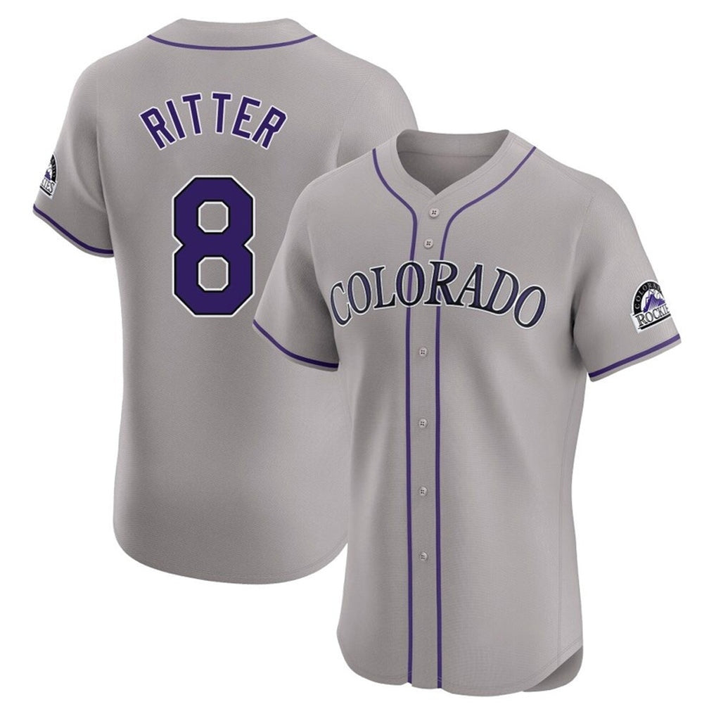 Friene  C.Rockies #8 Ryan Ritter Player Gray Limited Elite Home Stitched Jerseys