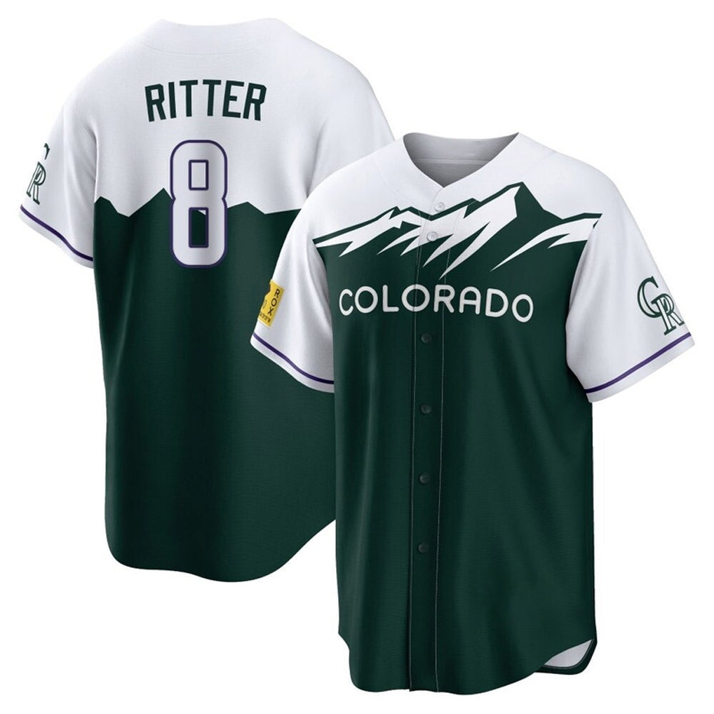 Friene  C.Rockies #8 Ryan Ritter Player Green City Connect Home Game Stitched Jerseys