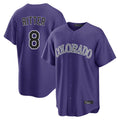 Friene C.Rockies #8 Ryan Ritter Player Purple Game Home Stitched Jerseys