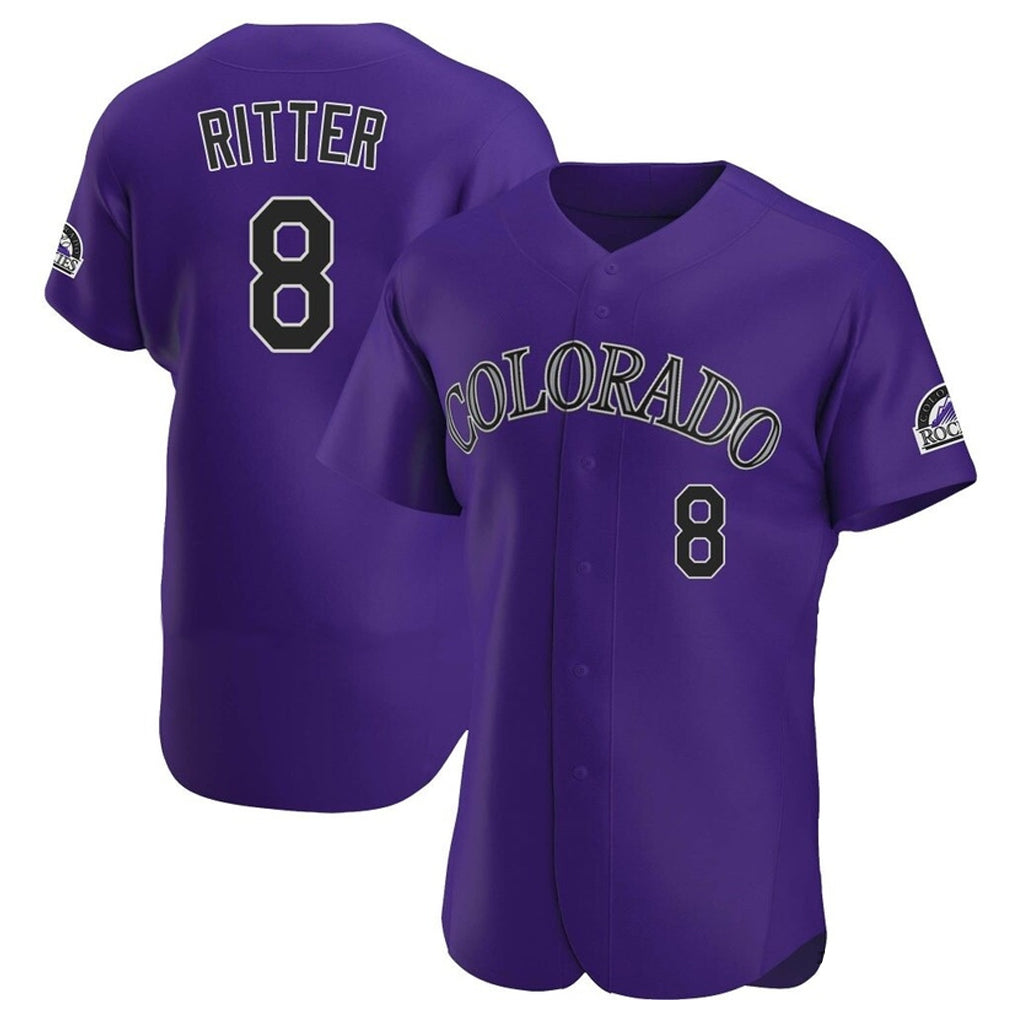 Friene  C.Rockies #8 Ryan Ritter Player Purple Limited Elite Home Stitched Jerseys