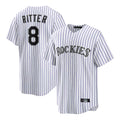 Friene  C.Rockies #8 Ryan Ritter Player White Game Home Stitched Jerseys