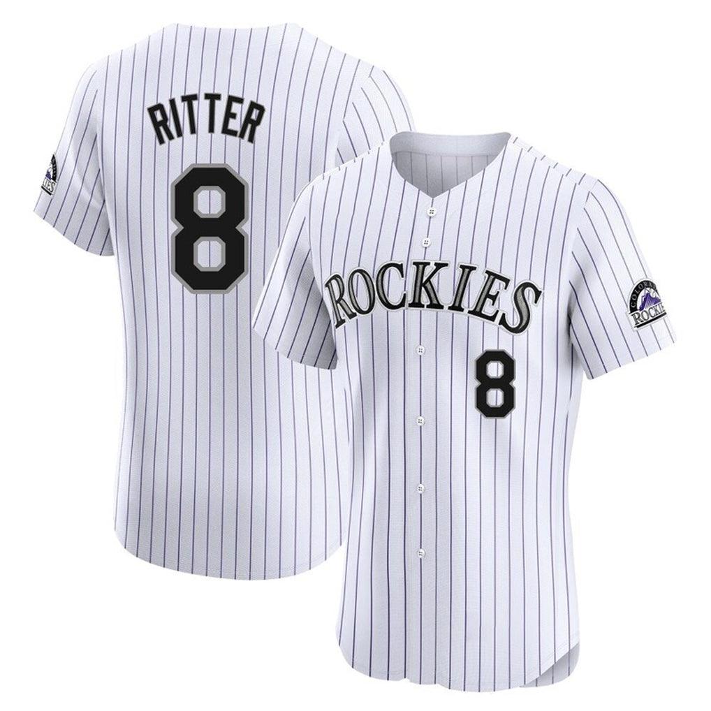 Friene  C.Rockies #8 Ryan Ritter Player White Limited Elite Home Stitched Jerseys