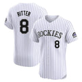 Friene  C.Rockies #8 Ryan Ritter Player White Limited Elite Home Stitched Jerseys