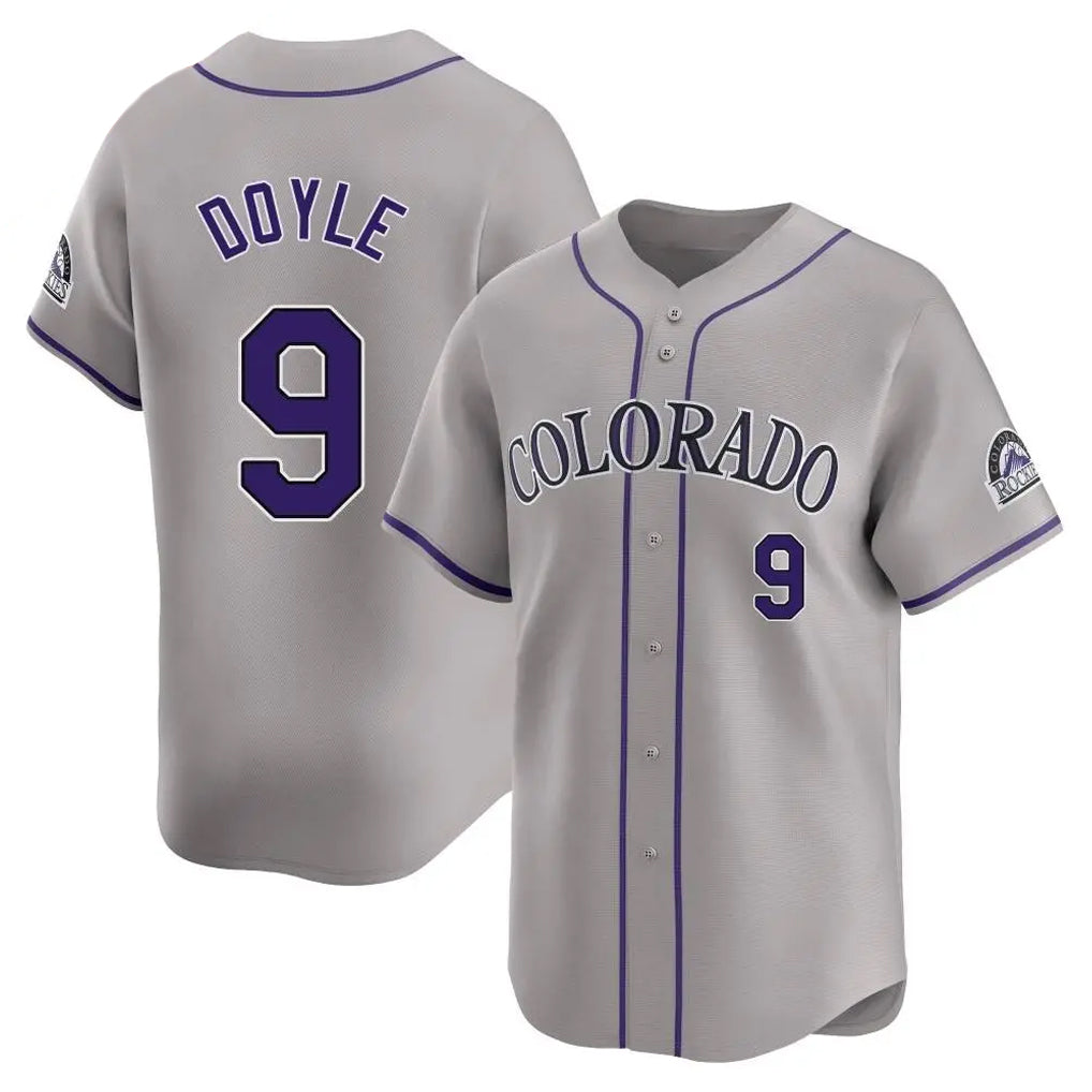 Friene  C.Rockies #9 Brenton Doyle Player Gray Limited Home Stitched Jerseys