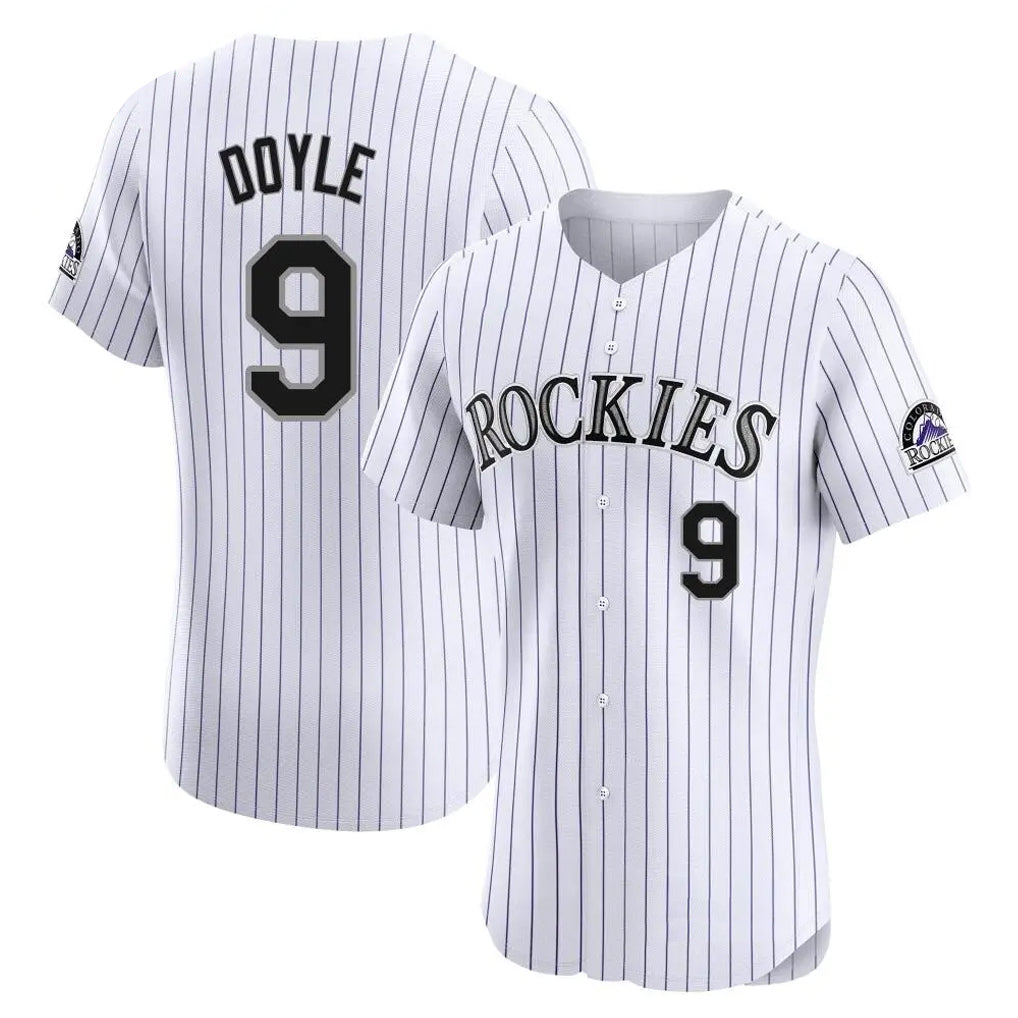 Friene  C.Rockies #9 Brenton Doyle Player White Limited Elite Home Stitched Jerseys