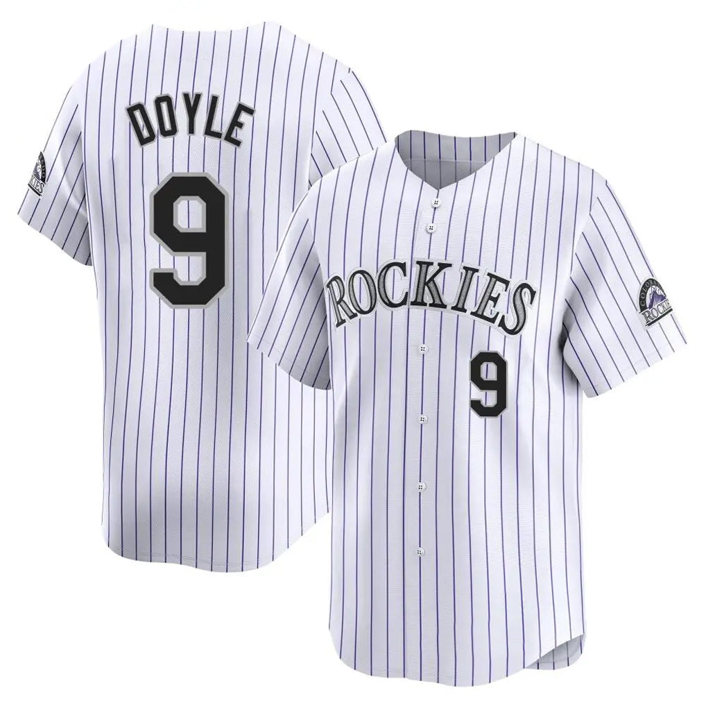 Friene  C.Rockies #9 Brenton Doyle Player White Limited Home Stitched Jerseys