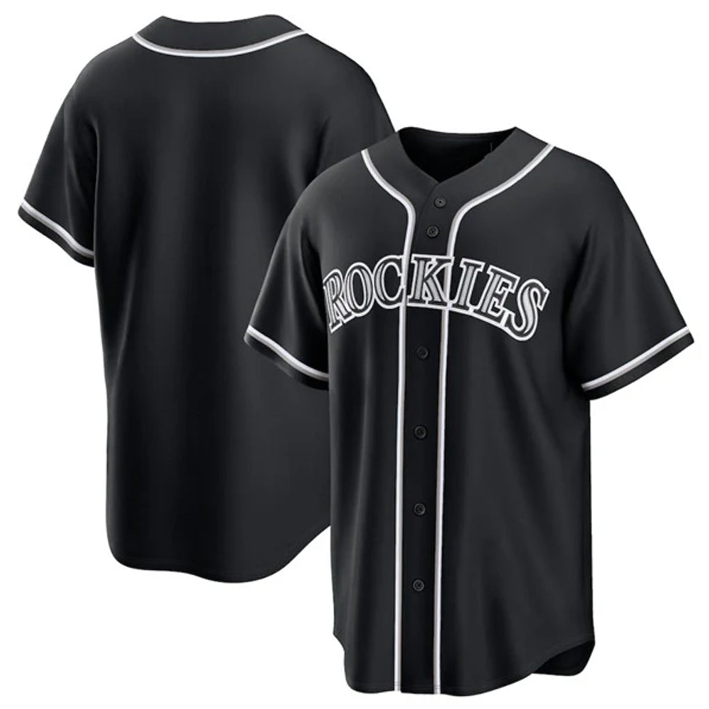 Friene  C.Rockies ## Rockies Blank Player Black Fashion Out Home Game Stitched Jerseys