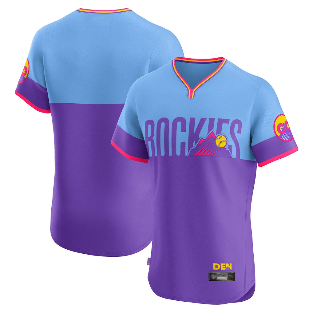Friene C.Rockies ## Rockies Blank Player Purple-Light Blue City Connect Limited Elite Home T-shirt Stitched Jerseys
