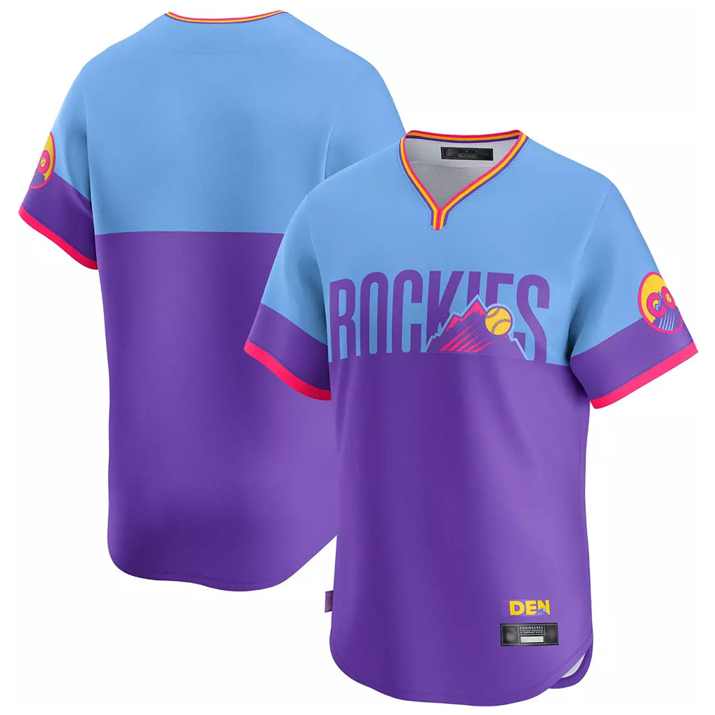 Friene C.Rockies ## Rockies Blank Player Purple-Light Blue City Connect Limited Home T-shirt Stitched Jerseys