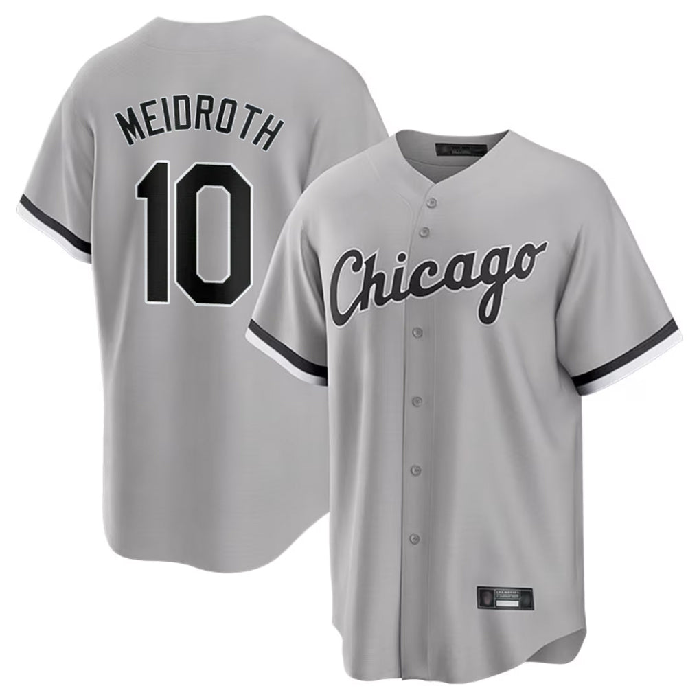 My Store C.White Sox #10 Chase Meidroth Player Gray Home Game Stitched Jerseys