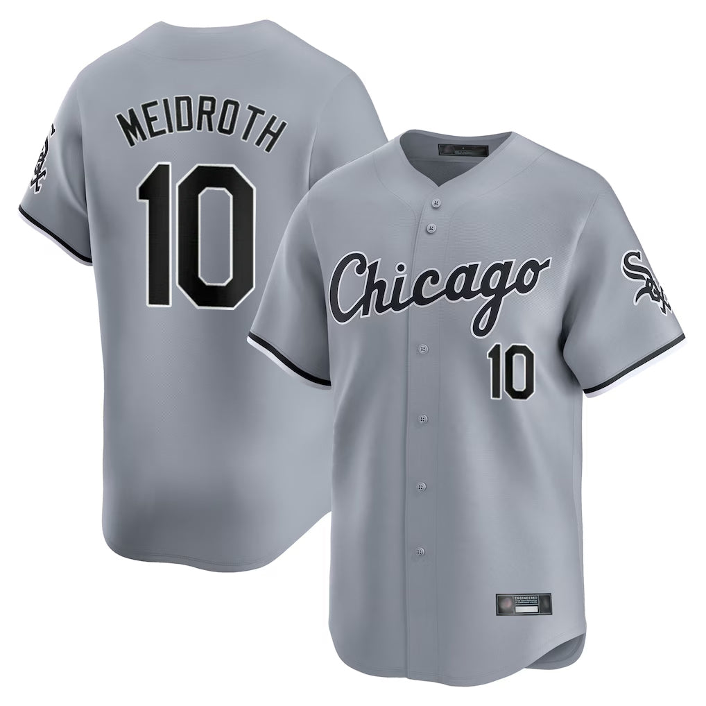 My Store C.White Sox #10 Chase Meidroth Player Gray Road Limited Home Stitched Jerseys
