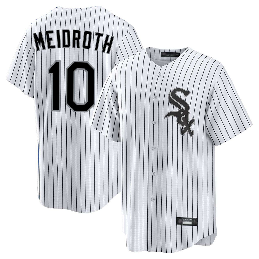 My Store C.White Sox #10 Chase Meidroth Player White Stripe Home Game Stitched Jerseys