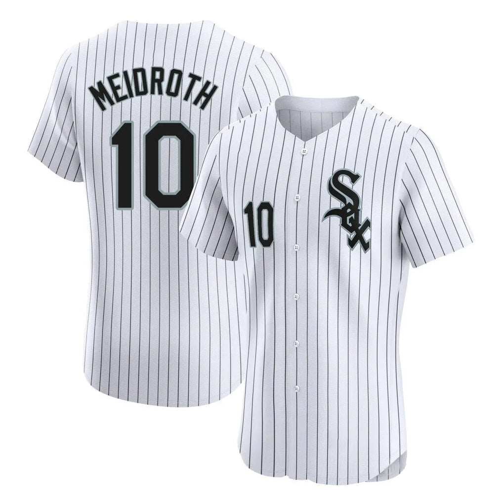 My Store C.White Sox #10 Chase Meidroth Player White Stripe Limited Elite Home Stitched Jerseys