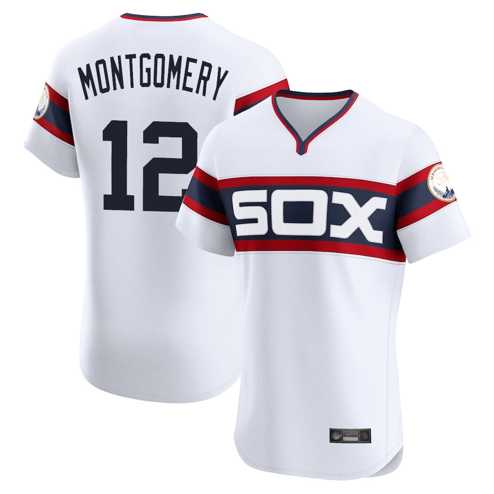 My Store C.White Sox #12 Colson Montgomery Player White T-shirt Limited Elite Home Stitched Jerseys