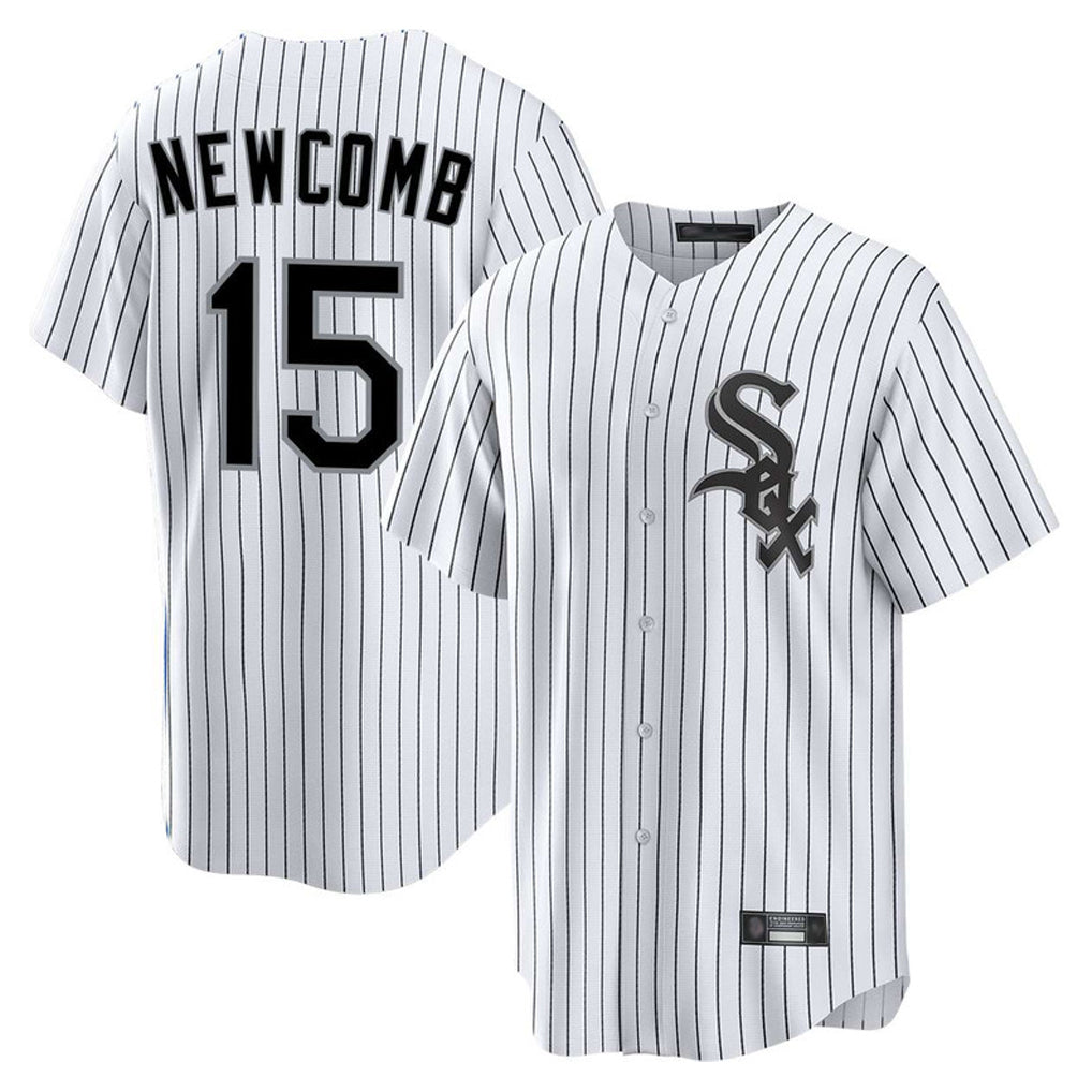 My Store C.White Sox #15 Sean Newcomb Player White Stripe Home Game Stitched Jerseys