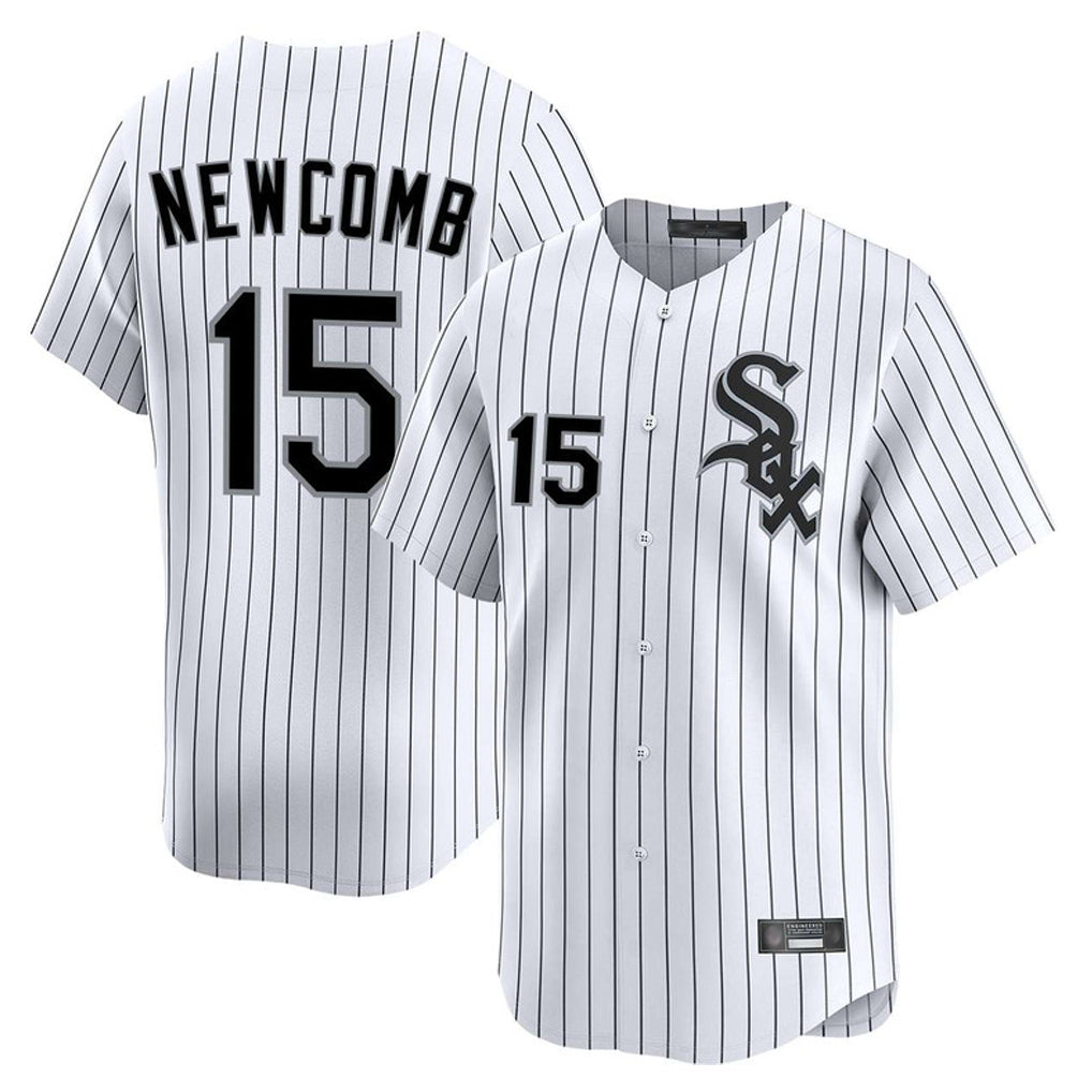 My Store C.White Sox #15 Sean Newcomb Player White Stripe Limited Home Stitched Jerseys