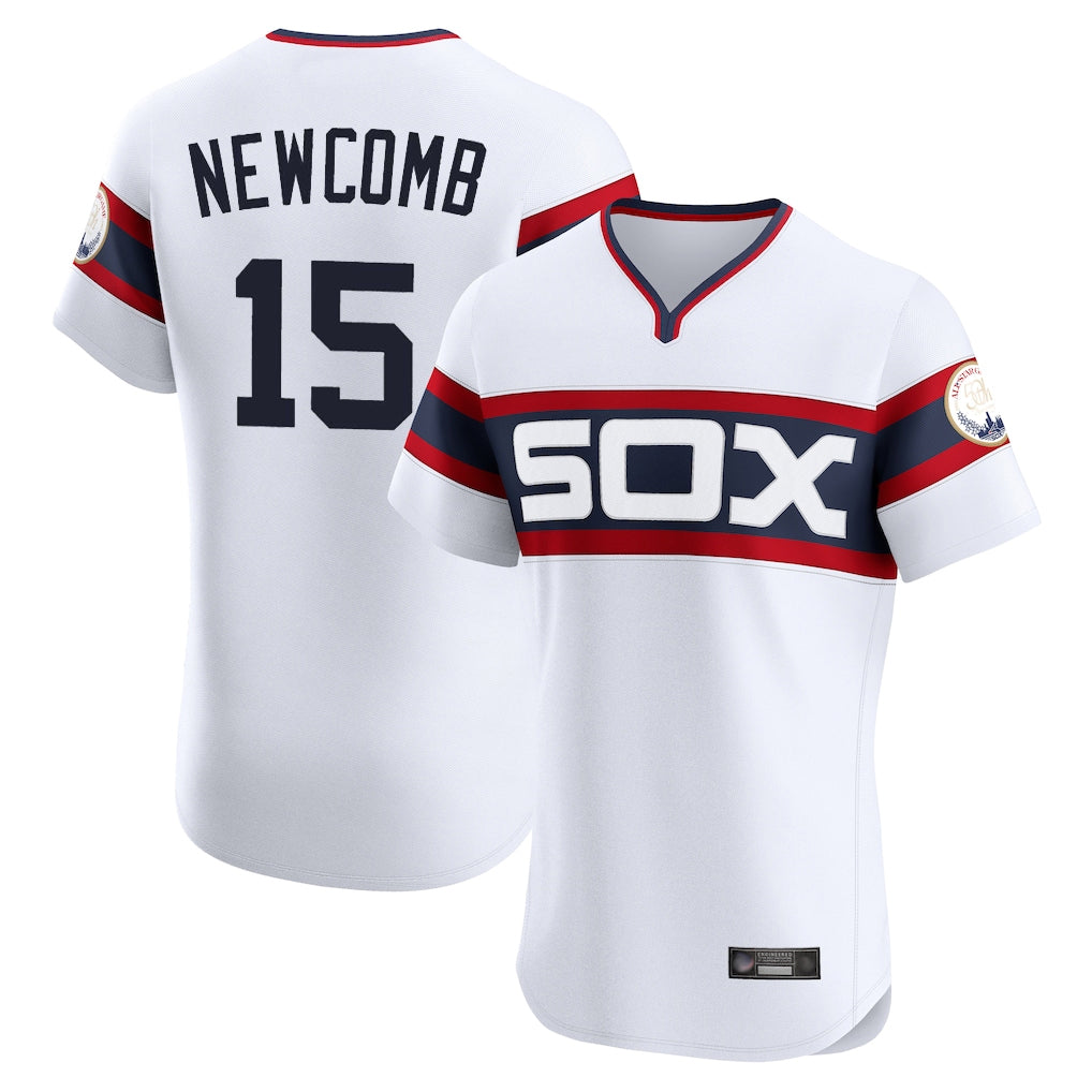 My Store C.White Sox #15 Sean Newcomb Player White T-shirt Limited Elite Home Stitched Jerseys