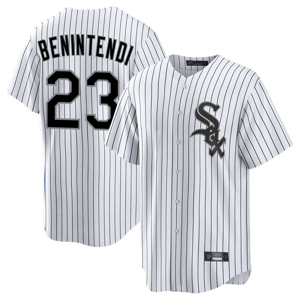My Store C.White Sox #23 Andrew Benintendi Player White Stripe Home Game Stitched Jerseys