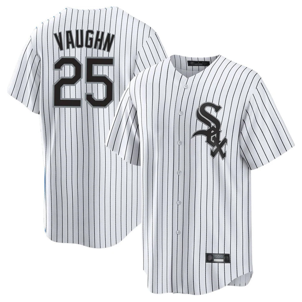 My Store C.White Sox #25 Andrew Vaughn Player White Stripe Home Game Stitched Jerseys