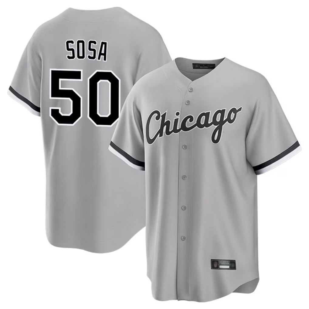 My Store C.White Sox #50 Lenyn Sosa Player Gray Home Game Stitched Jerseys