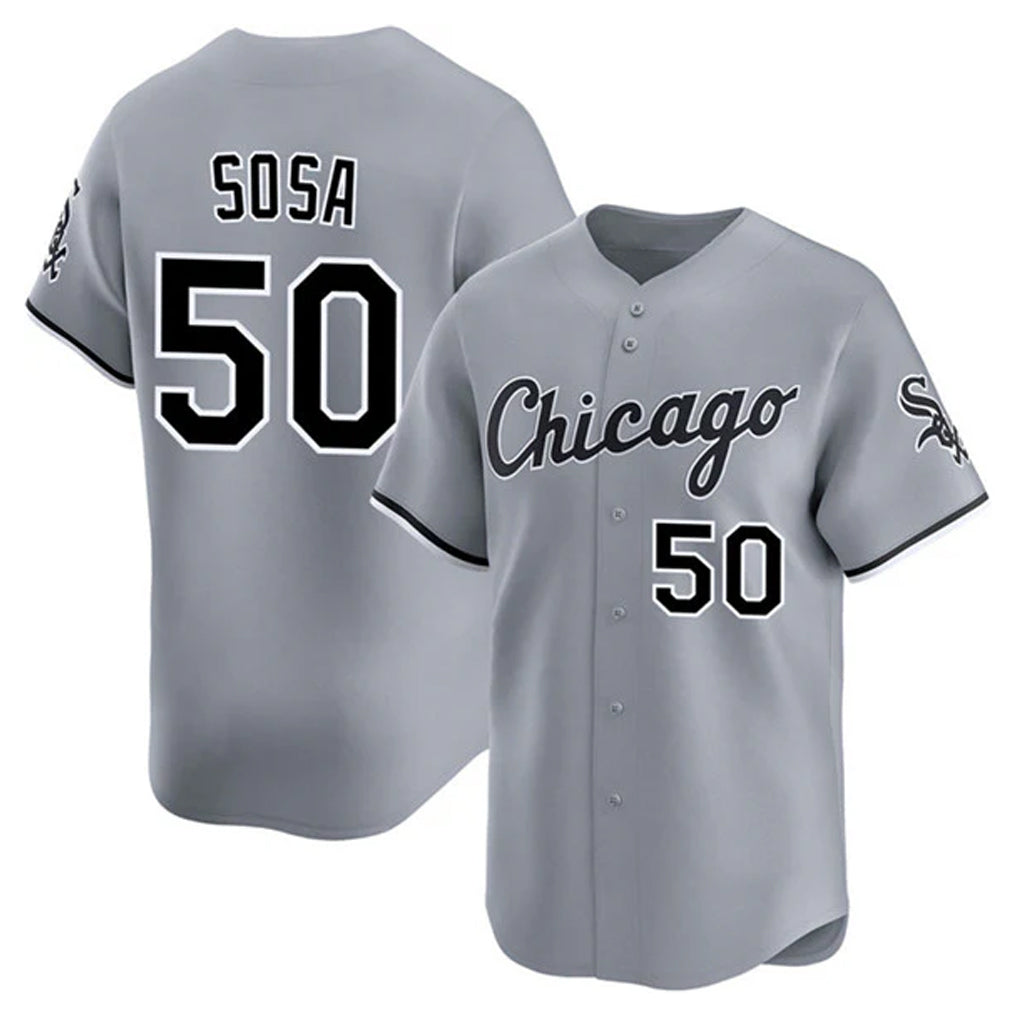 My Store C.White Sox #50 Lenyn Sosa Player Gray Road Limited Home Stitched Jerseys