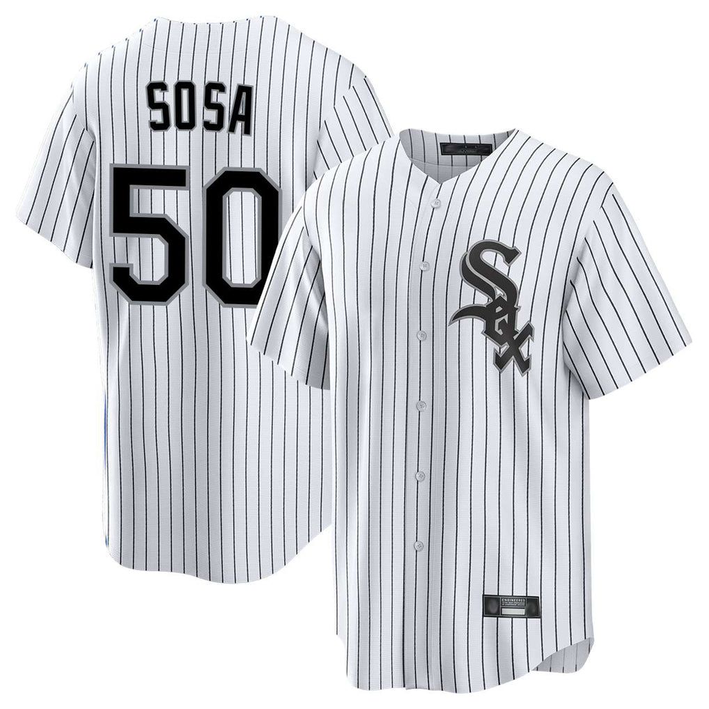 My Store C.White Sox #50 Lenyn Sosa Player White Stripe Home Game Stitched Jerseys