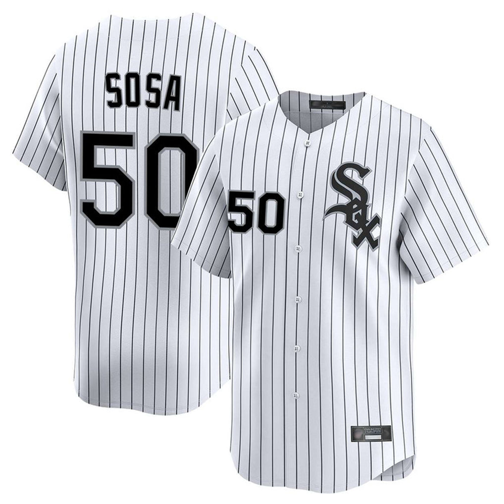 My Store C.White Sox #50 Lenyn Sosa Player White Stripe Limited Home Stitched Jerseys
