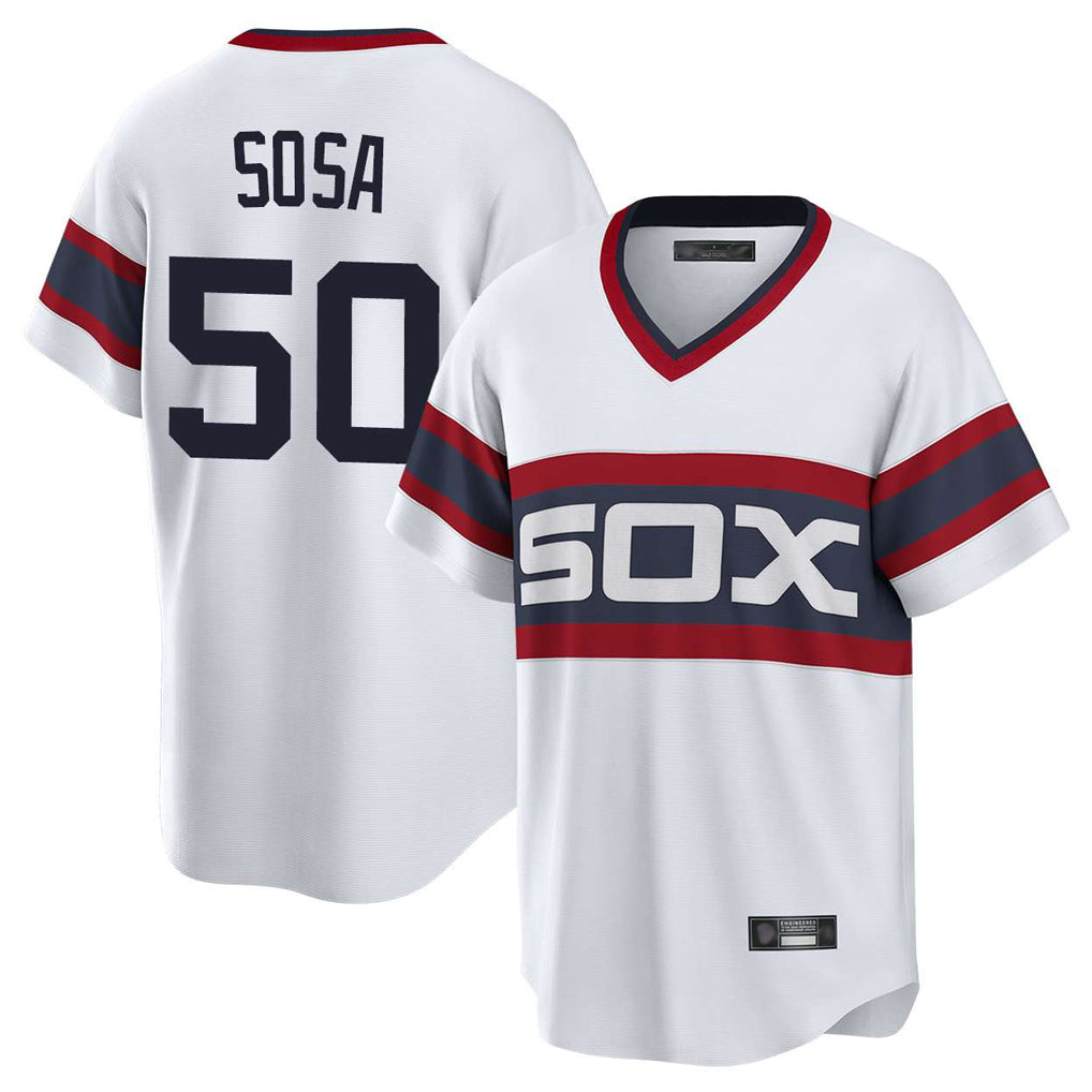My Store C.White Sox #50 Lenyn Sosa Player White T-shirt Home Game Stitched Jerseys