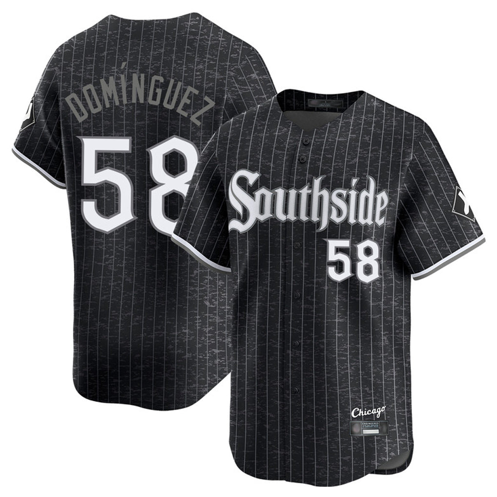 My Store C.White Sox #58 Seranthony Dom¨ªnguez Player Black City Connect Limited Home Stitched Jerseys