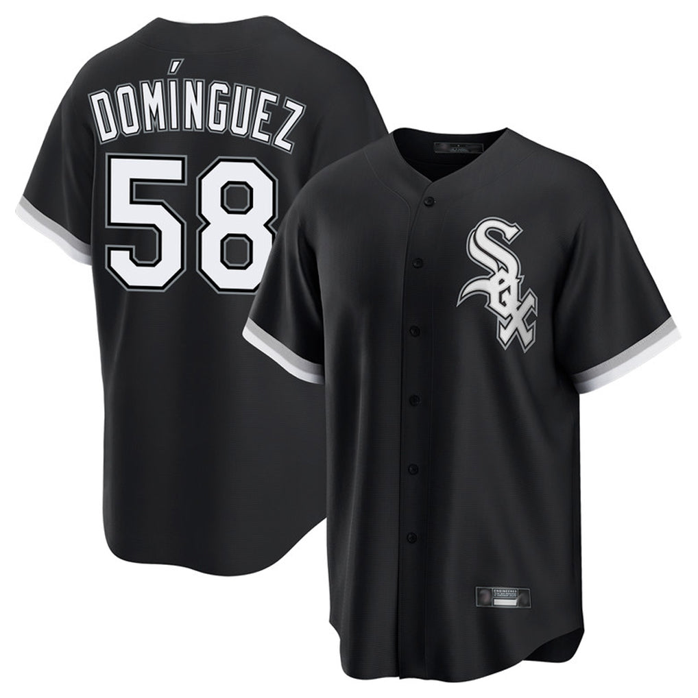 My Store C.White Sox #58 Seranthony Dom¨ªnguez Player Black Home Game Stitched Jerseys