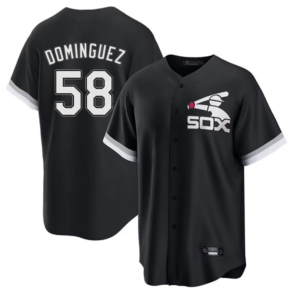 My Store C.White Sox #58 Seranthony Dom¨ªnguez Player Black Spring Training Game Stitched Jerseys