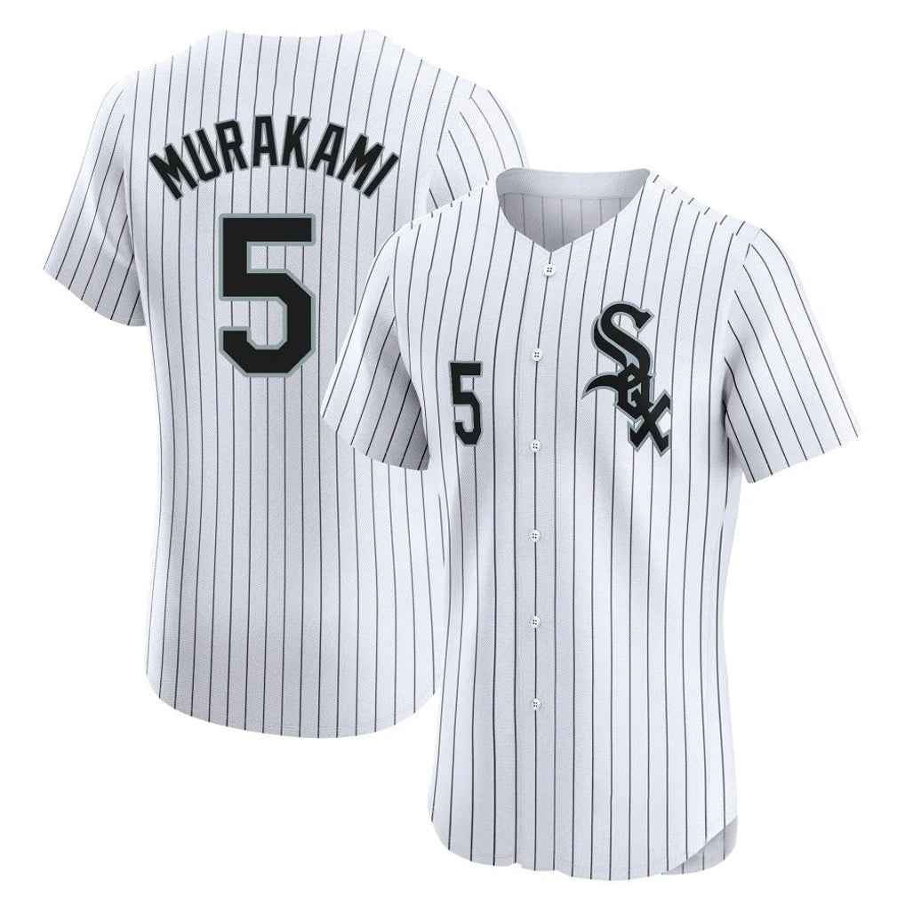 My Store C.White Sox #5 Munetaka Murakami Player White Stripe Limited Elite Home Stitched Jerseys