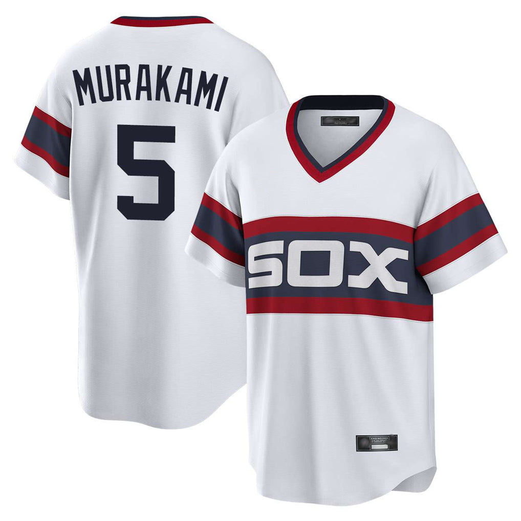 My Store C.White Sox #5 Munetaka Murakami Player White T-shirt Home Game Stitched Jerseys