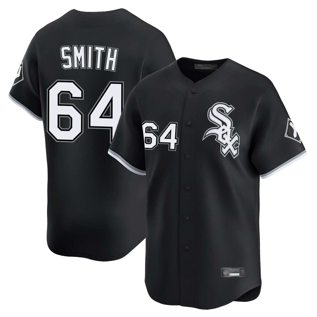 My Store C.White Sox #64 Shane Smith Player Black Limited Home Stitched Jerseys
