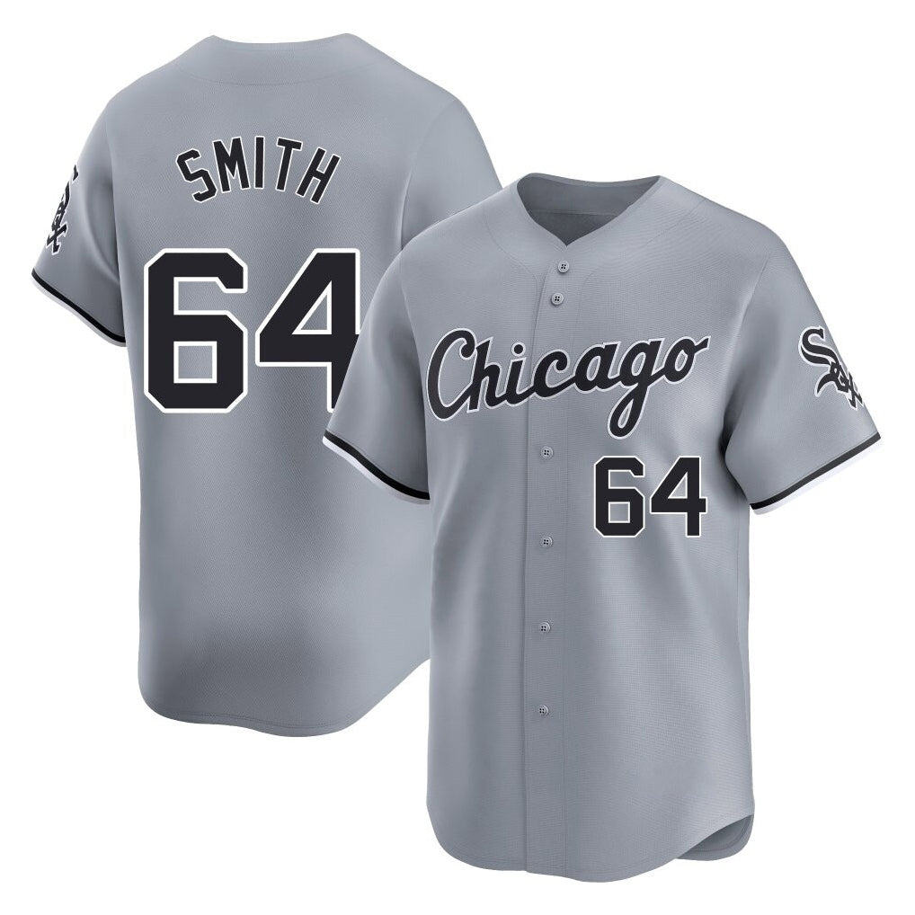 My Store C.White Sox #64 Shane Smith Player Gray Road Limited Home Stitched Jerseys