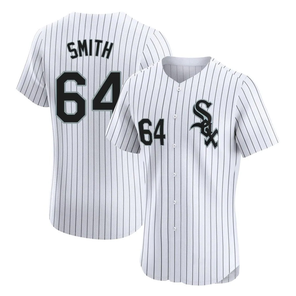 My Store C.White Sox #64 Shane Smith Player White Stripe Limited Elite Home Stitched Jerseys