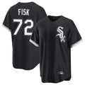 My Store C.White Sox #72 Carlton Fisk Player Black Home Game Stitched Jerseys