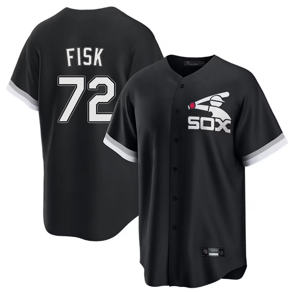 My Store C.White Sox #72 Carlton Fisk Player Black Spring Training Game Stitched Jerseys