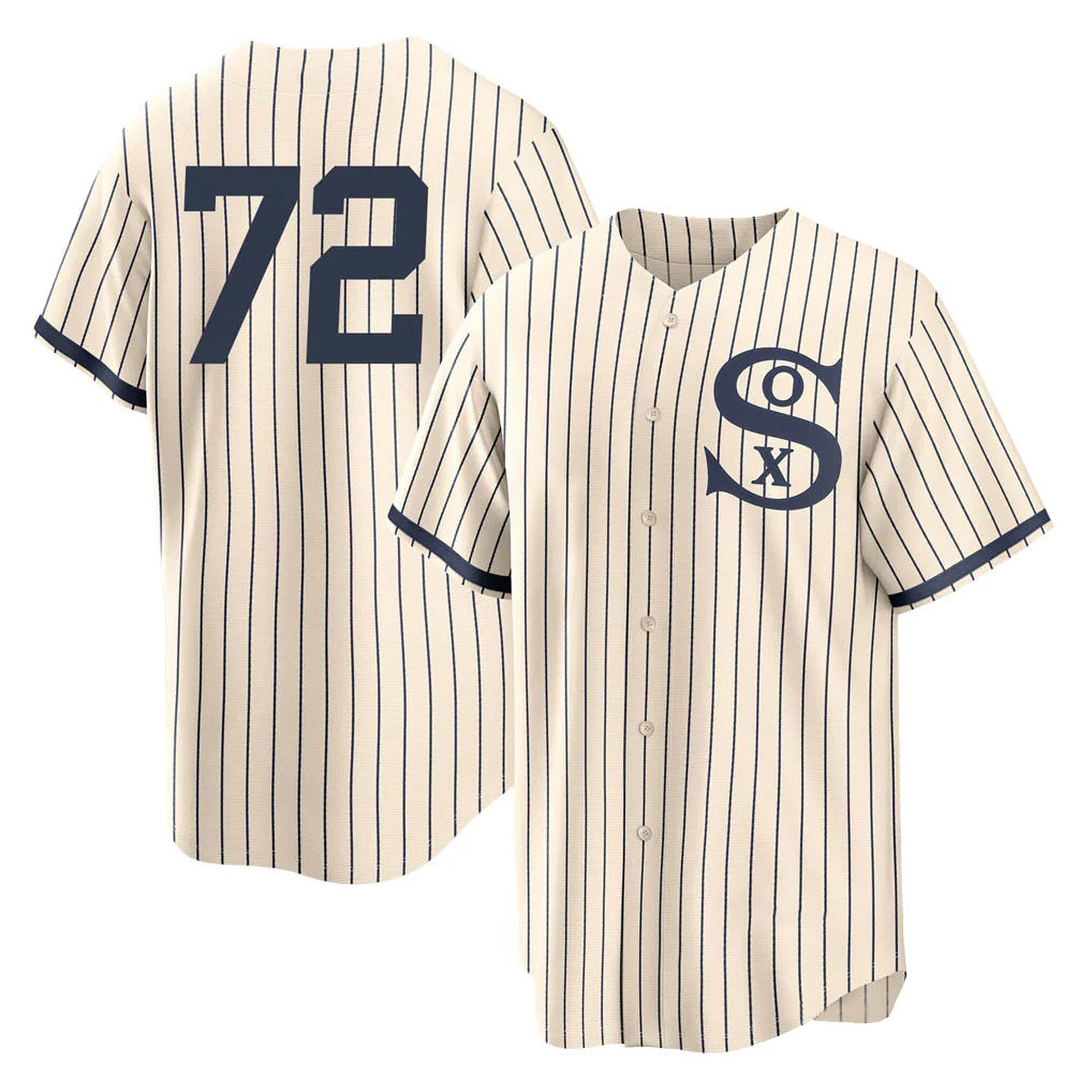 My Store C.White Sox #72 Carlton Fisk Player Cream Field of Dreams Home Game Stitched Jerseys