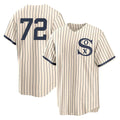 My Store C.White Sox #72 Carlton Fisk Player Cream Field of Dreams Home Game Stitched Jerseys