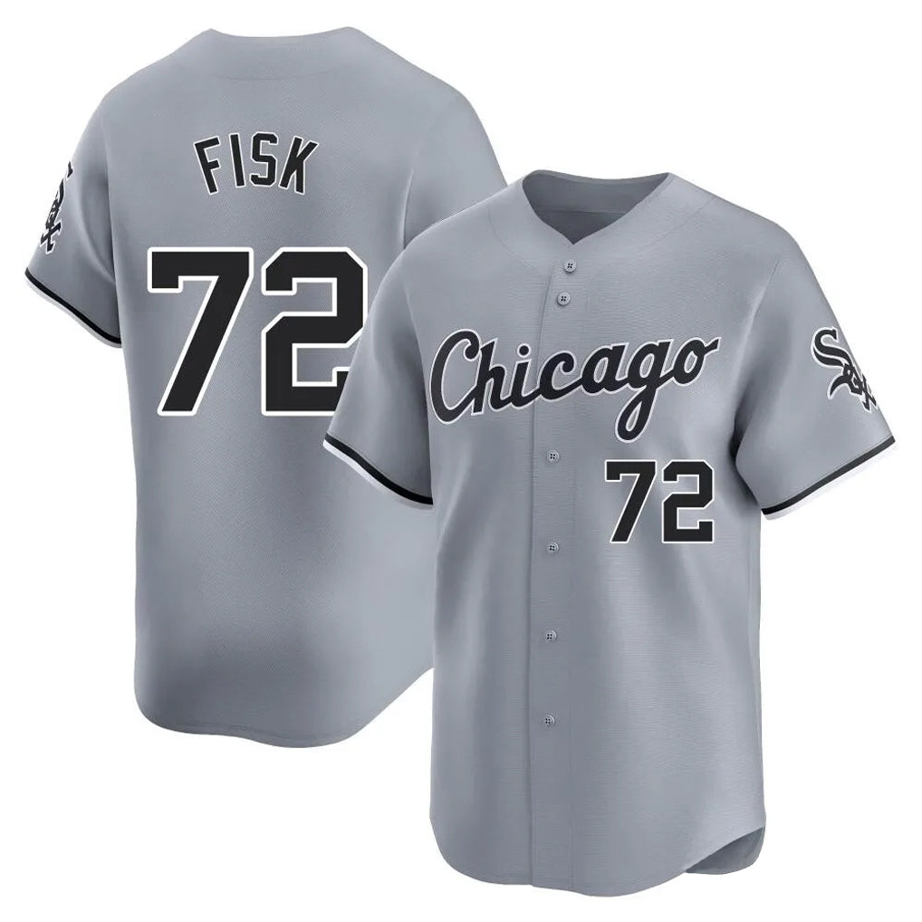 My Store C.White Sox #72 Carlton Fisk Player Gray Road Limited Home Stitched Jerseys
