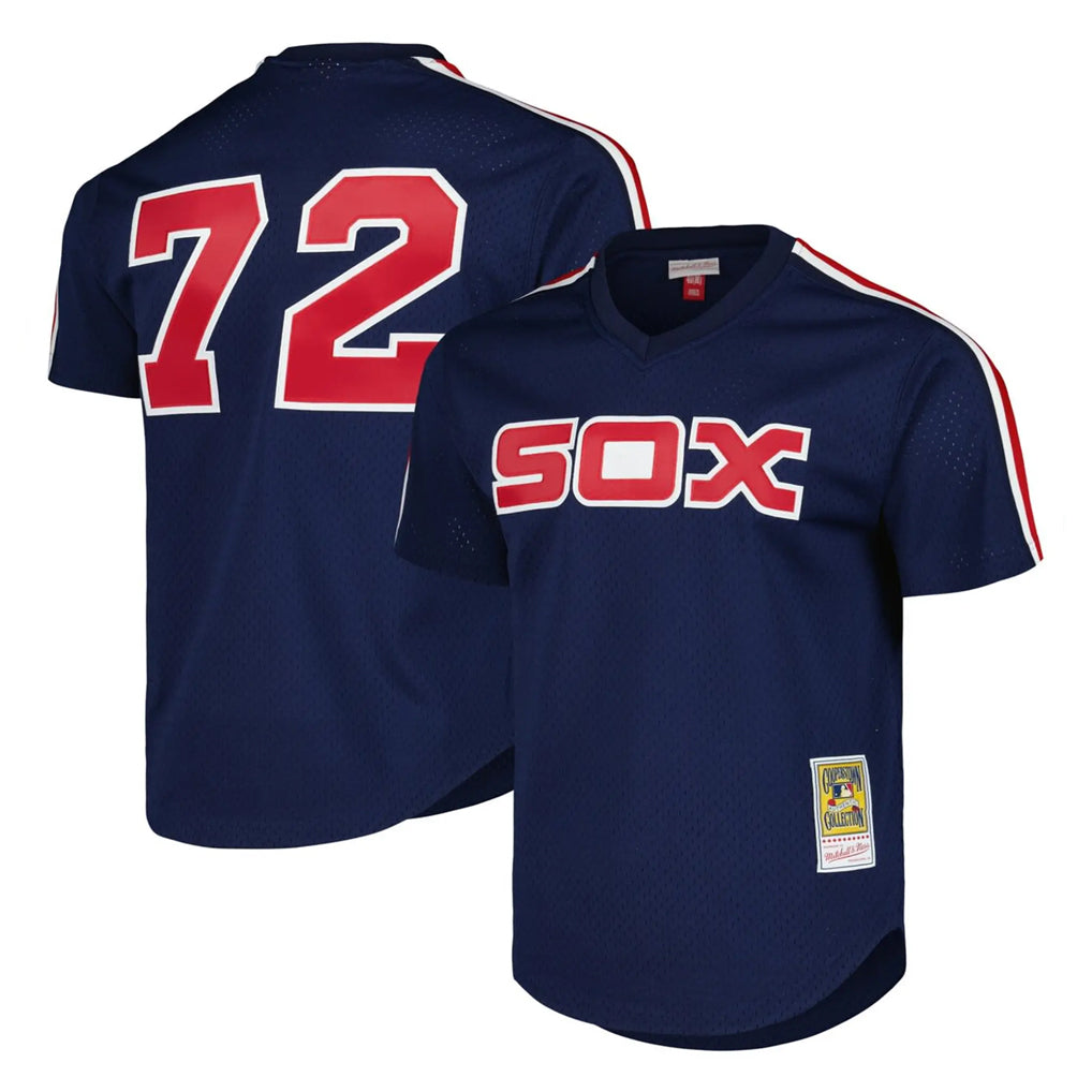 My Store C.White Sox #72 Carlton Fisk Player Navy Mitchell & Ness Cooperstown Collection Mesh Game Stitched Jerseys