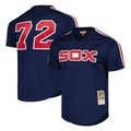 My Store C.White Sox #72 Carlton Fisk Player Navy Mitchell & Ness Cooperstown Collection Mesh Game Stitched Jerseys