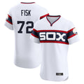 My Store C.White Sox #72 Carlton Fisk Player White T-shirt Limited Elite Home Stitched Jerseys