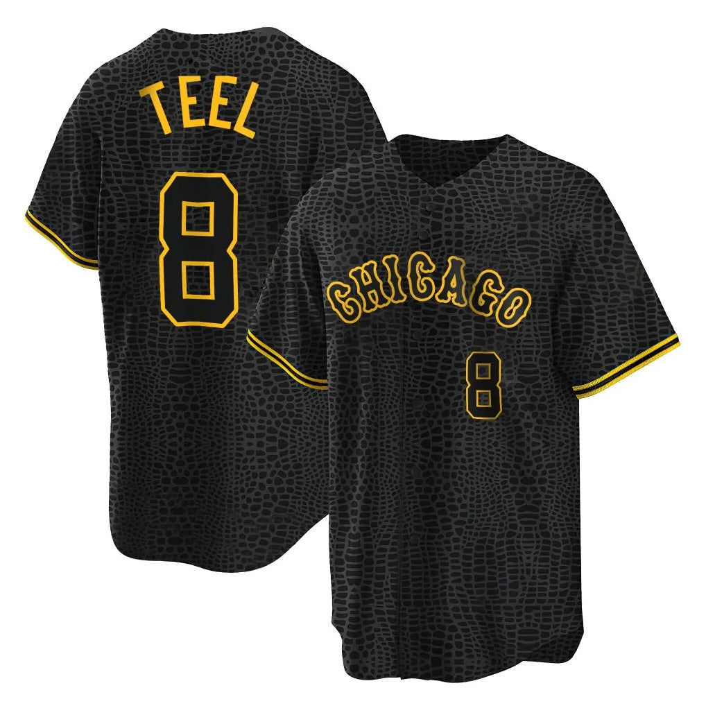 My Store C.White Sox #8 Kyle Teel Player Black Snake Skin City Home Game Stitched Jerseys