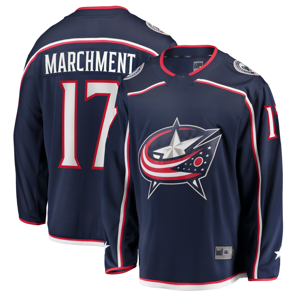 Friene CB.Jackets #17 Mason Marchment Navy Home Premier Breakaway Player Jersey