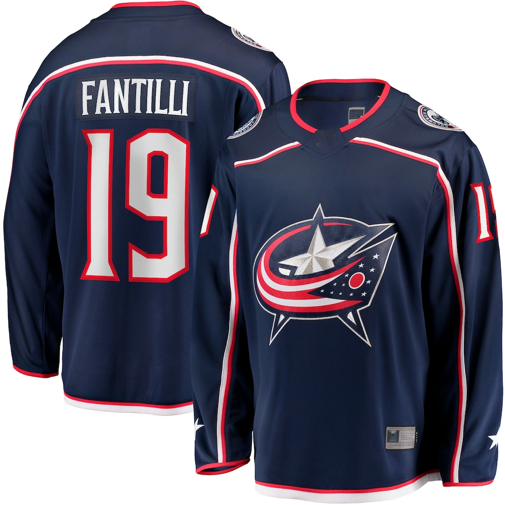 Friene CB.Jackets #19 Adam Fantilli Navy Home Premier Breakaway Player Jersey