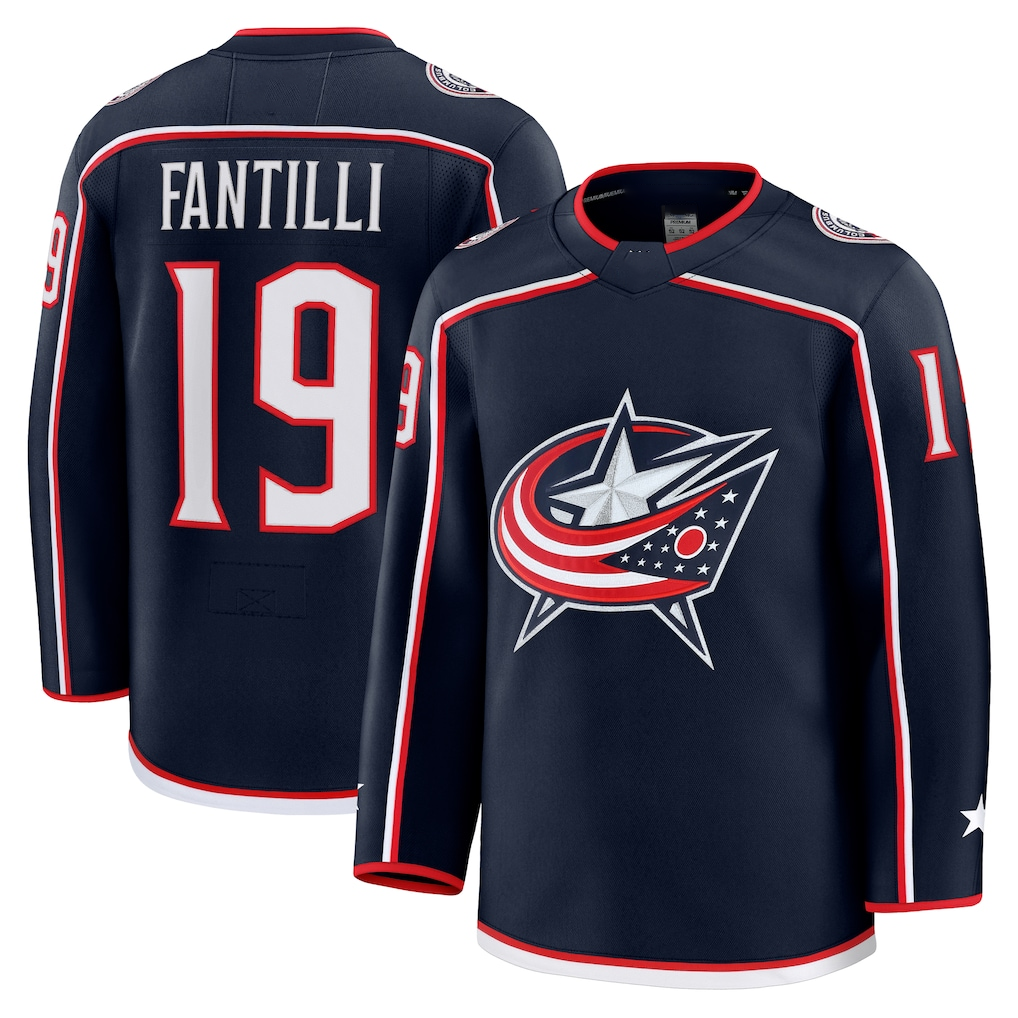 Friene CB.Jackets #19 Adam Fantilli Navy Home Premium Jersey